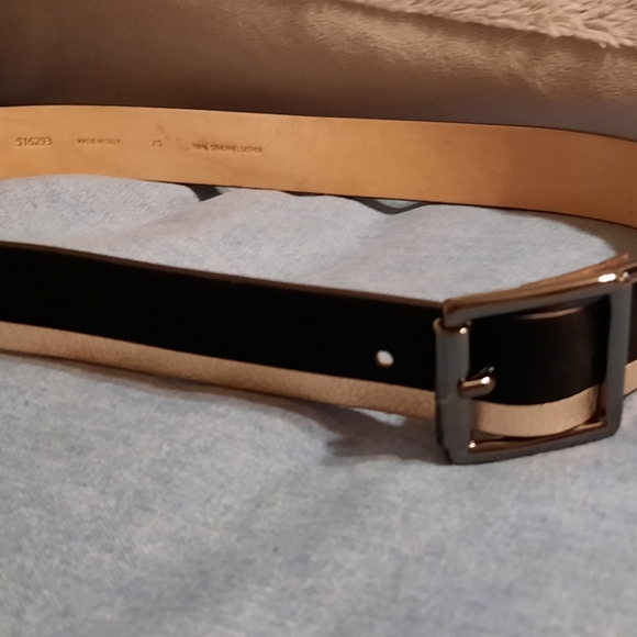 Perse black suede/ rose gold accent stripe belt - Picture 2 of 3